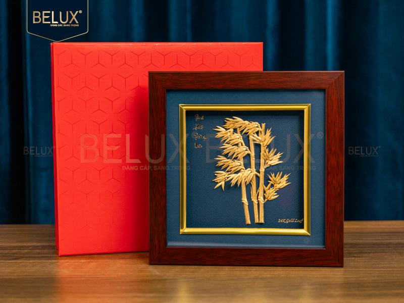 Tranh Tre Xanh Việt Nam Dát Vàng Kt 20x20cm